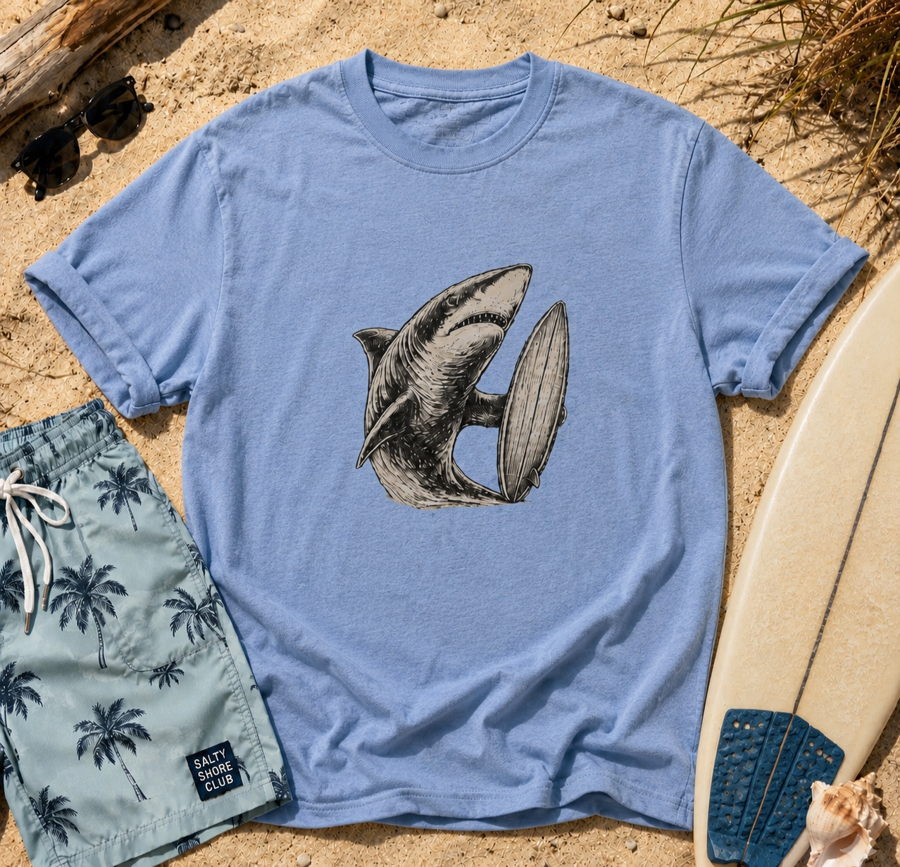 Surfing Shark t-shirt