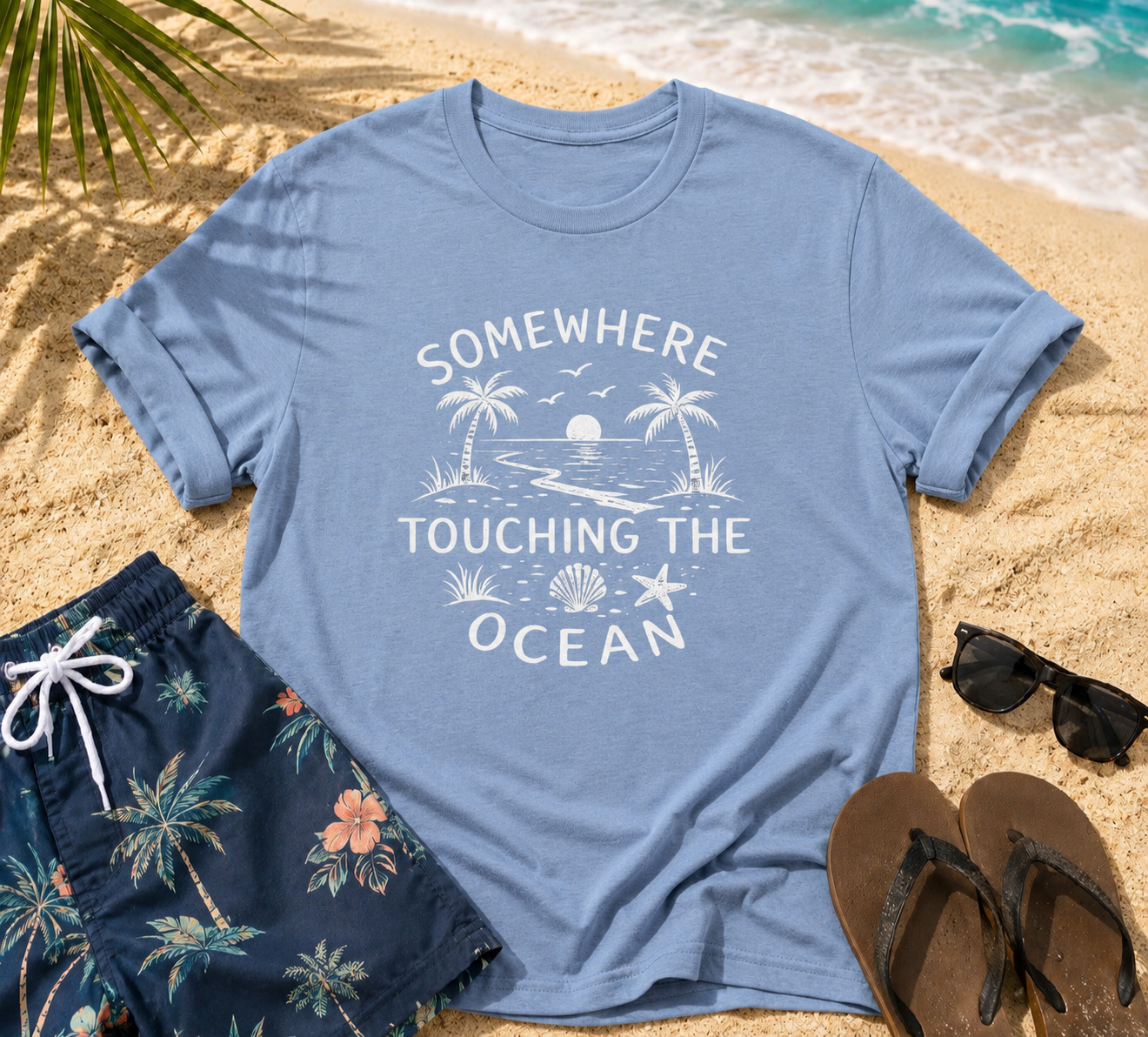 Touching the ocean t-shirt